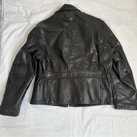 Vintage 1940’s Fidelity SPortswear Steerhide Leather black racer biker jacket - Picture 4 of 16